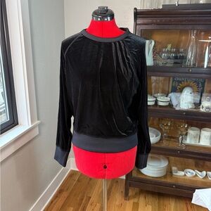 Rag & Bone/JEAN Black Velvet Long Sleeve Top Size S